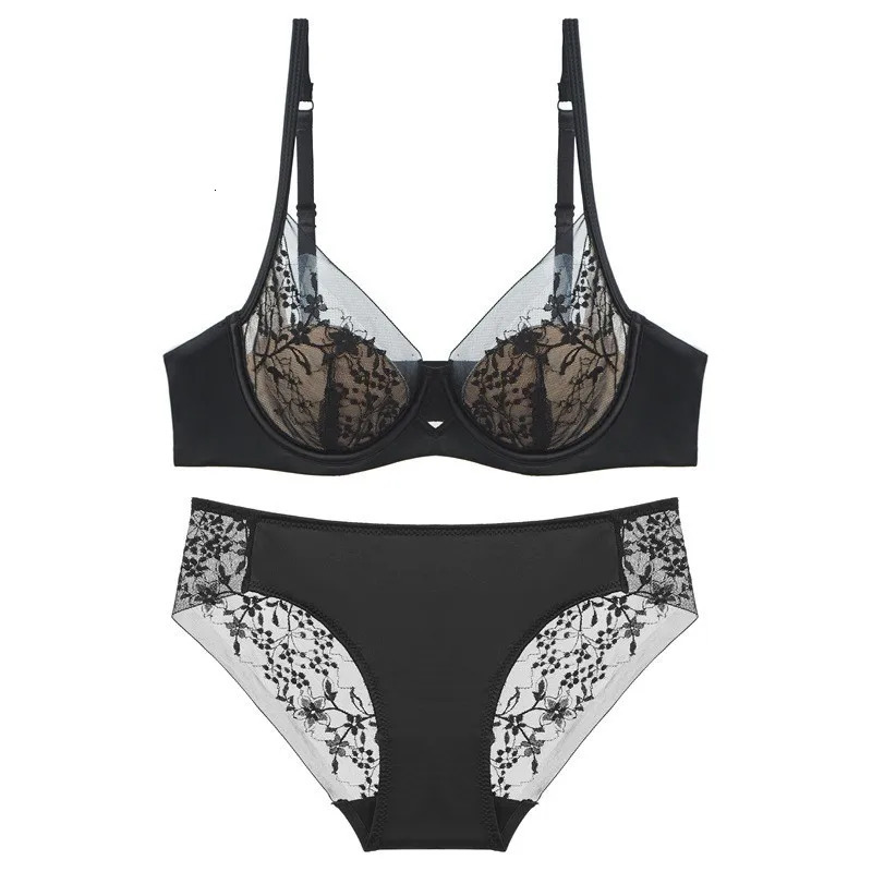 y Women Lingerie Set Sexy Lace Embroidery Underwear French Thin Cup Push Up Bra Summer Mesh Breathable Intimates Sets 260611