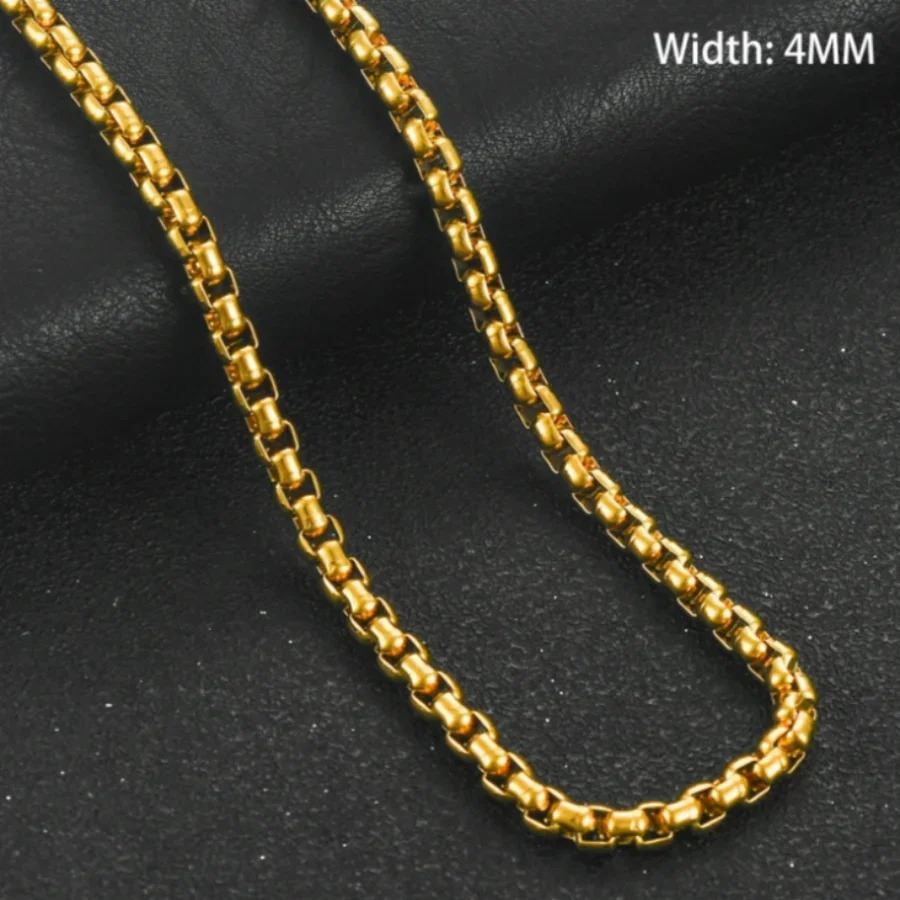 Gift Gold 925 Sterling Silver 4mm Chain Necklace for Women Man Wedding Party Charm Jewelry 18-24Inch 260611