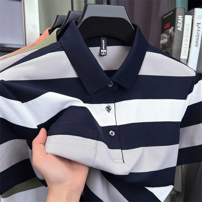 short pocket mens sleeve shirt fashion striped color blocked summer new item casual breathable T-shirt M260612