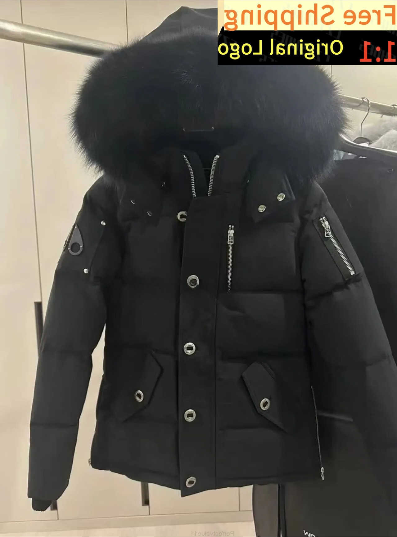 Down jacket mens fur collar parka winter waterproof white duck coat cloak fashion men and women couples moose casual version to kp warm yeclo02 Q260