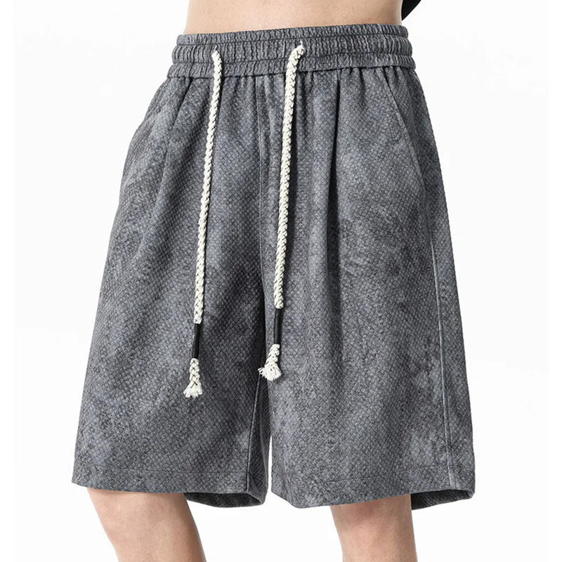 2026 Summer TieDye Y2K Casual Baggy Shorts For Men Retro Street Fashion Beach Short Pants QuickDry Sports Drawstring Bermudas 260612