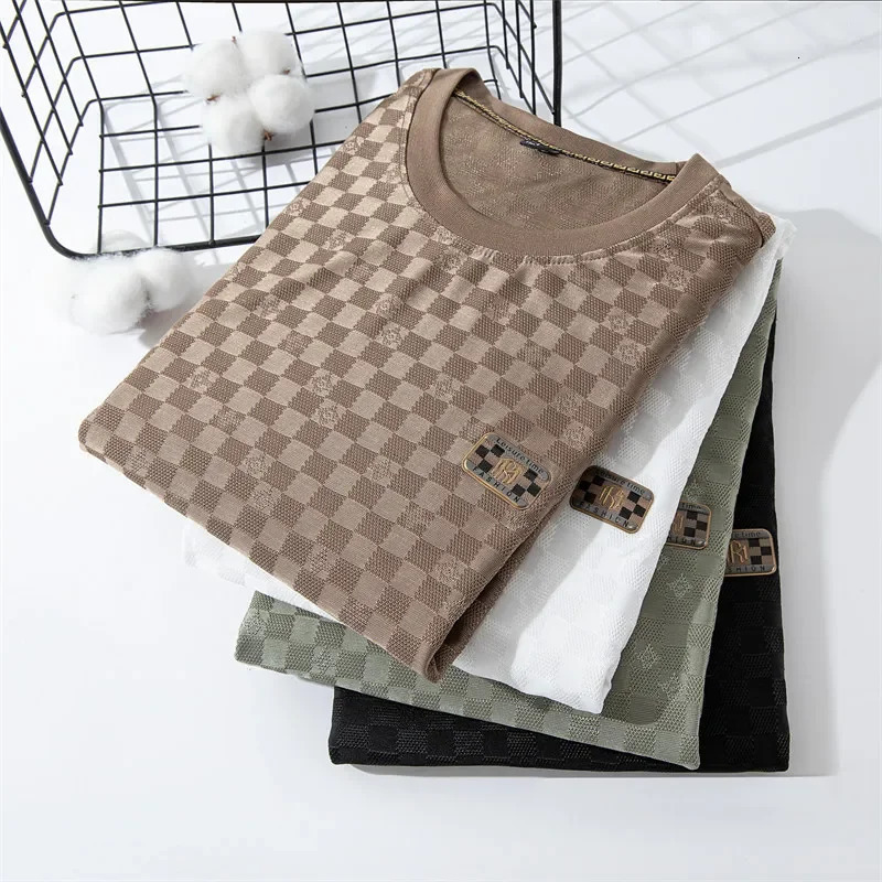 Mens Casual and Fashionable Short Sleeved Round Neck Tshirt with Badge Pattern Comfortable Versatile Summer Top 260612