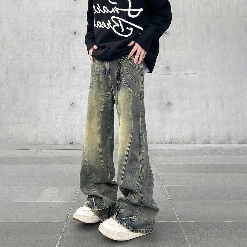 Flared Vintage Jeans Wide Leg Baggy Trousers Autumn Distressed Strt Y2k Denim Pants Winter S260612