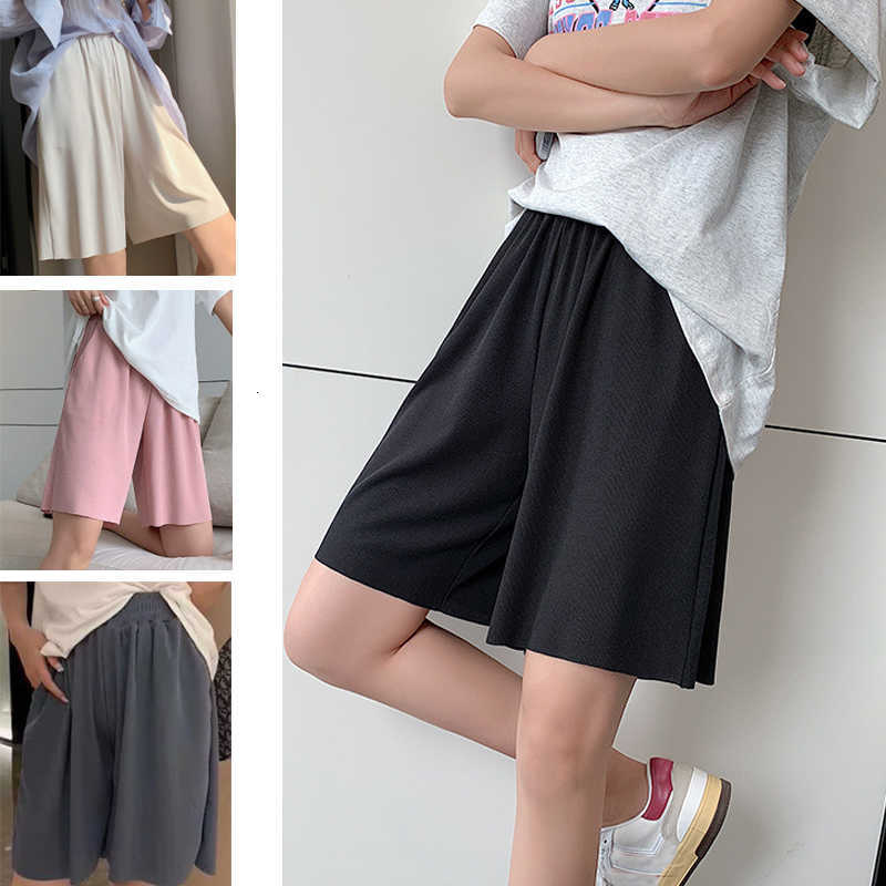 Ice 1pcs girls Silk Seamless Shorts Summer Casual Gym Running Short Pants Womens Females Loose BreaTHable High Waist Short M260612