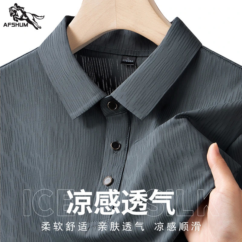 polo shirt men M-7XL 8XL 9XL Summer High quality mens short-sleeved polo shirt Ice silk Mens business casual polo shirt A90 260610