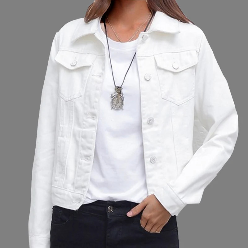 Womens Denim Jacket Spring and Autumn Casual Short Denim Jacket Womens Korean Version Solid Color Jacket Clothes 260609