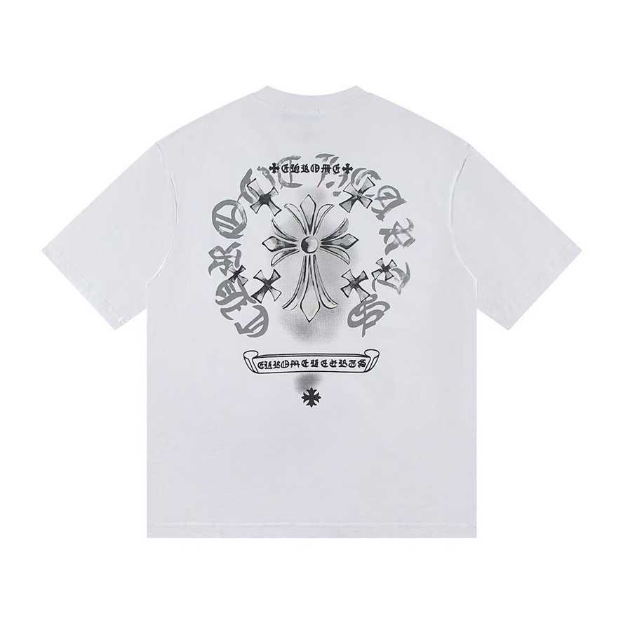 Correct version of CH Chrome new model cross and Sanskrit print short-sleeve T-shirt for couples{category}{category}1EIH