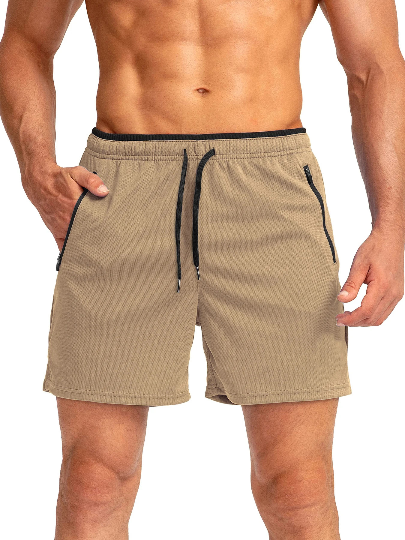 Mens Summer Sport Workout Quick Dry Athletic Shorts Lightweight Running Pants with Pockets for Gym And Beach 260612