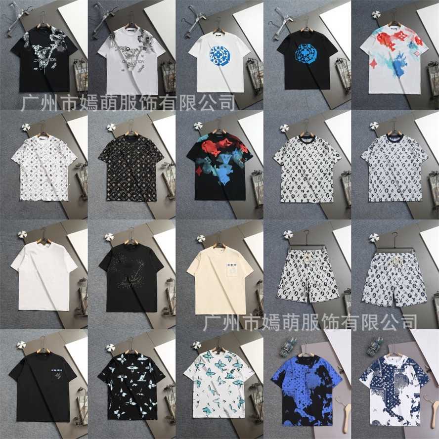 Correct version High-end version LV short-sleeve 26 new printed series short-sleeve T-shirt unisex{category}{category}I8XB