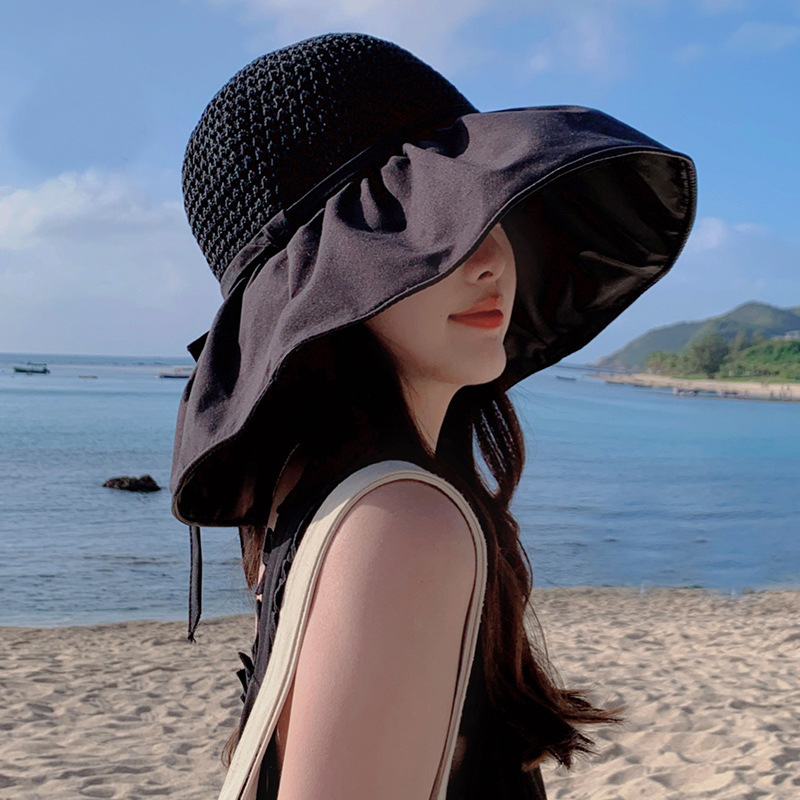 Women Sun Hat Korean Style Hollow Breathable Fisherman Hat New Summer Wide Brim UV Protection Versatile Beach Hat Fashion Accessories