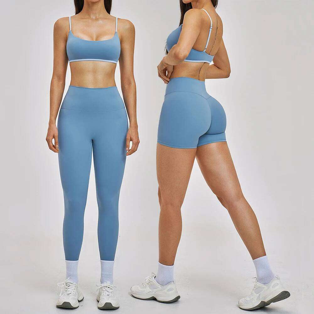 Yoga Set Women's Tracksuit Workout Sportswear 2 Pieces Gym Clothing High Waist Leggings Fitness Bra Sports Suits Shorts 26L0612