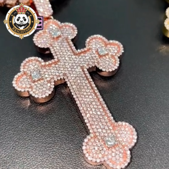Custom Moissanite Pendant Clover Cross High Quality 925 Silver Hip Hop Iced Out Moissanite Pendant