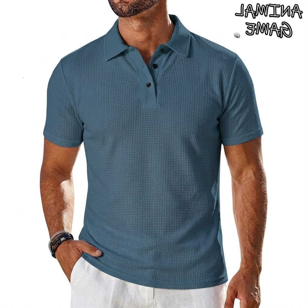Sleeve Short Summer T-Shirt Mens Lapel Solid Lightweight Shirt Breathable Streetwear Ice Silk Quick Dry Shirts for Men M260612