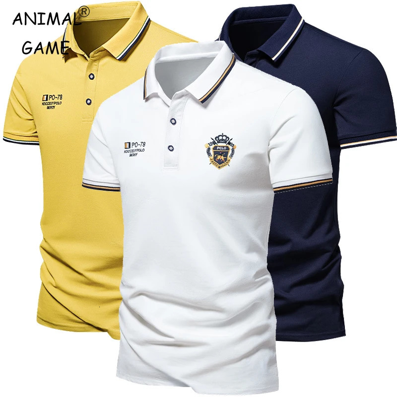 Mens Embroidered Polo Shirts Summer Short Sleeve Shirt y Top Casual Lapel Tshirt Breathable Lightweight T Homme 260612