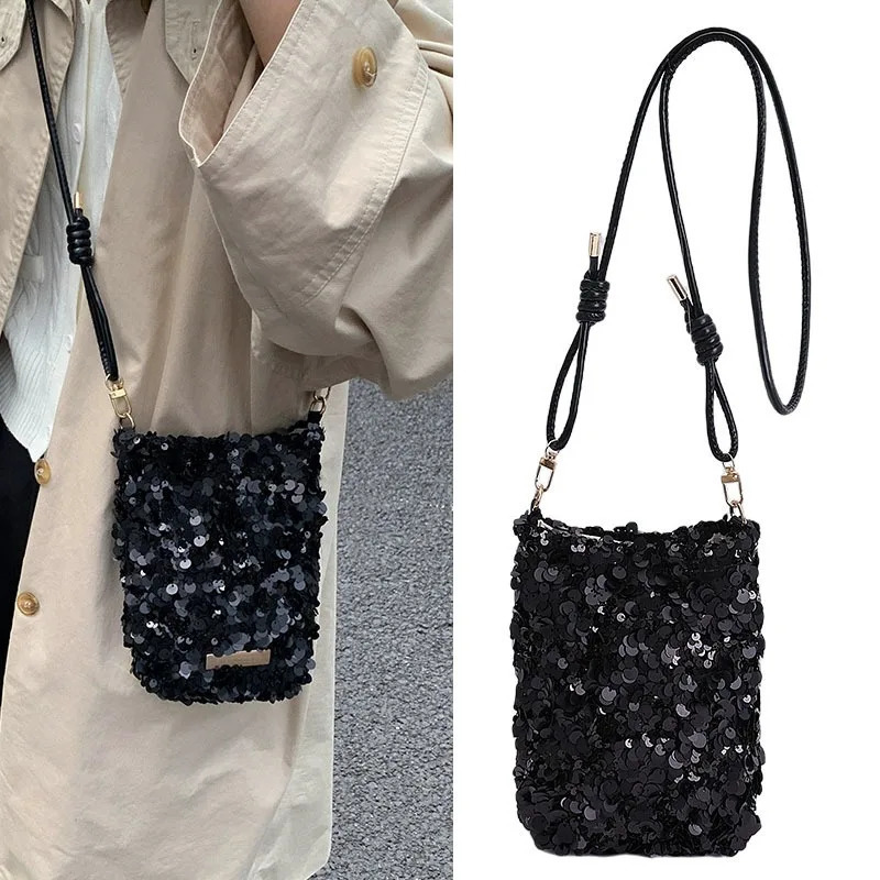 Mini Sequins Shoulder Bags for Women 2026 ner Evening Party Bling Crossbody Bag Handbags and Purses 260610