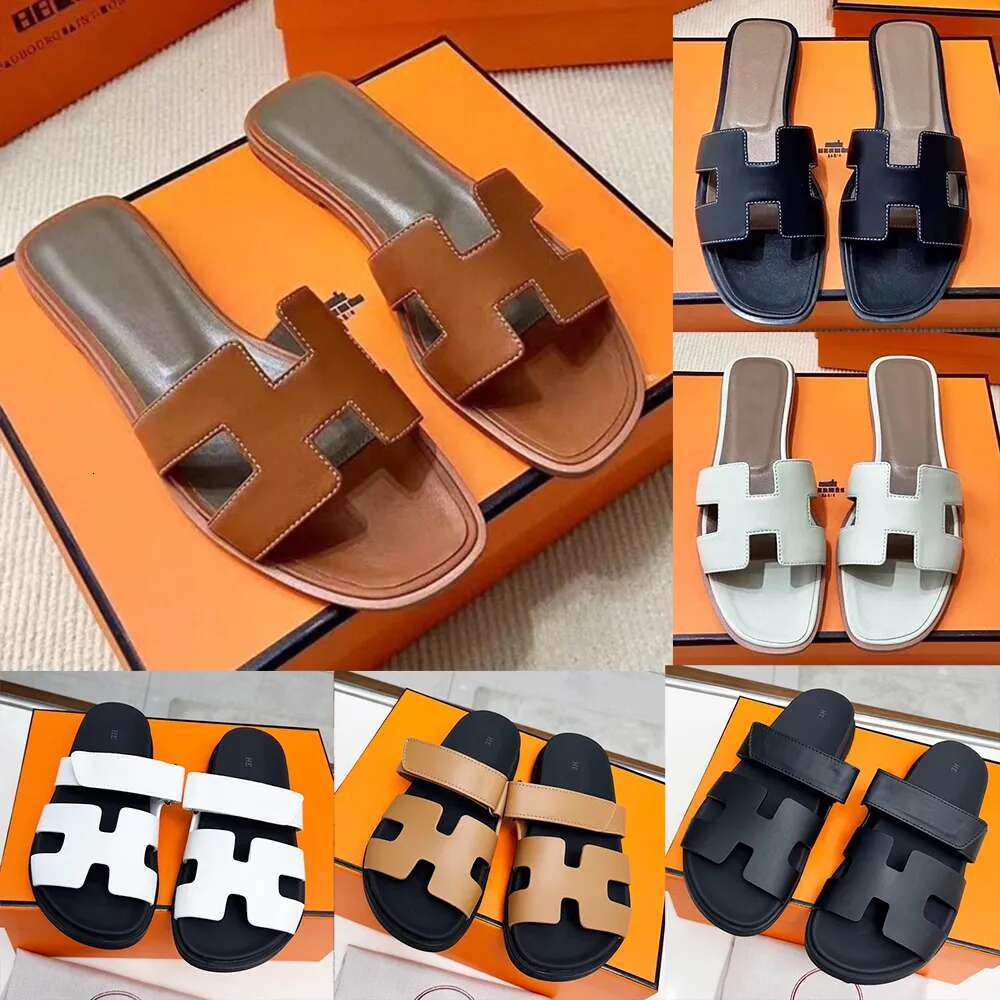 Top Quality designer slippers black brown tan light pink olive sude leather mens fashion slides outdoor comfortable sandals summer beach sliders Sup