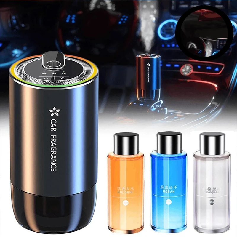 1000mAh Car Air Freshener USB Rechargeable Fragrance Diffuser LED Light Smell Distributor Aroma Scent Air Refresher 260610