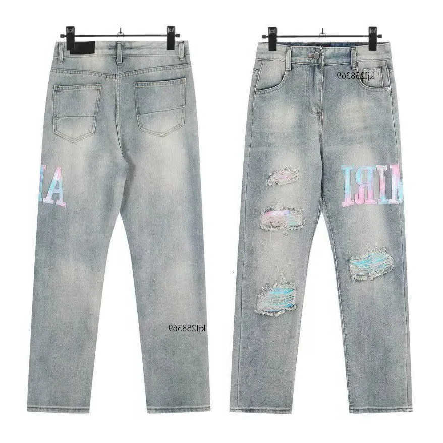Amiriijens Mens Jeans Designer Pants Long Skinny Destroy pure Cotton Ripped Straight Trousers Men Jean Biker Black Blue Jean Slim Clothing 5ba Q2606