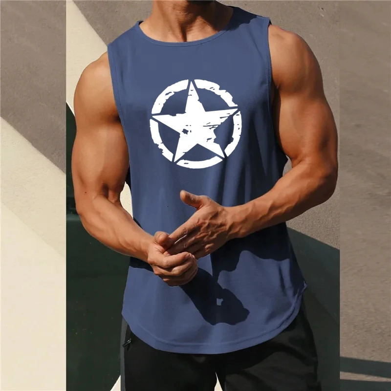 Mens Clothing Gym Quick-drying Sportswear T Shirt For Men Summer Fitness Tank Tops Male Mesh Basketball Sleeveless Shirt Vest 260612