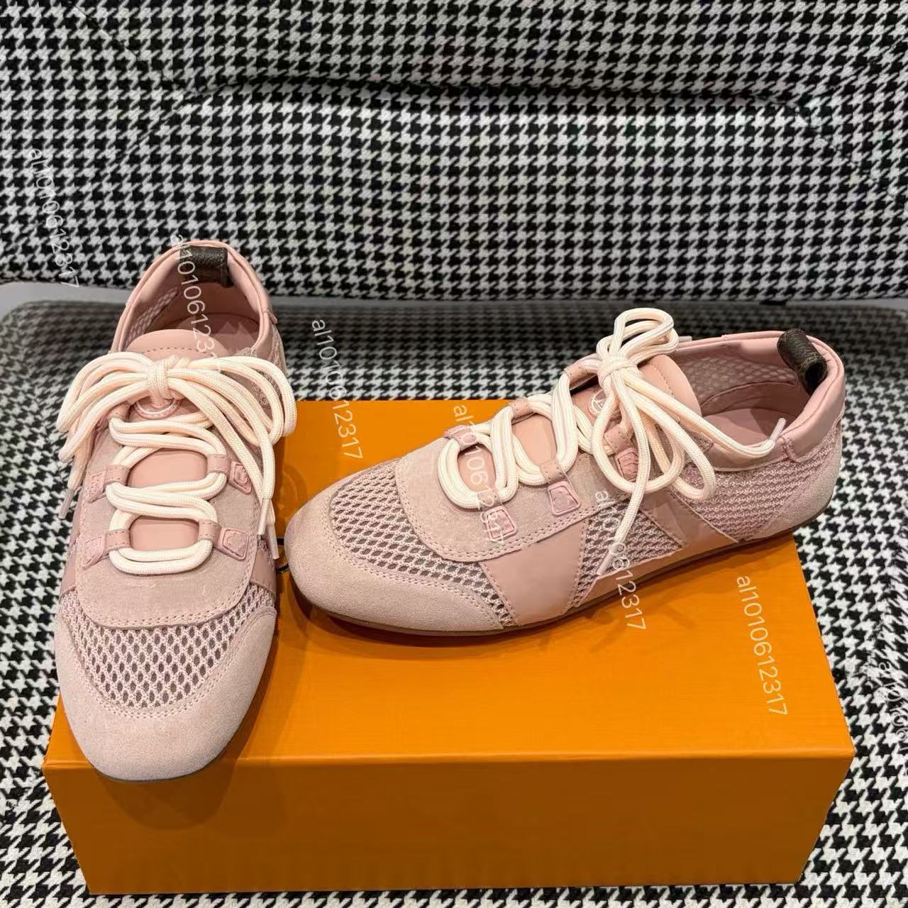 2026 Womens designer sneakerina luxury ballerina sneakers 1AK59Z summer spring casual comfortable fashion brand sneaker side decoration sign Rubber