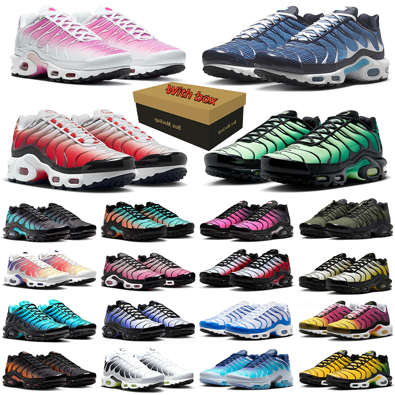 Free shipping with box tn running shoes designer tnss men women tns sneakers triple black white grey green navy Hyper Blue pink red mens womens outd