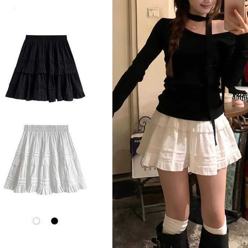 Thin Summers Korean Fashion Cake Skirts Female Elegant Ballet High Waist Skirts Lady Solid A-line Short Dress M260612