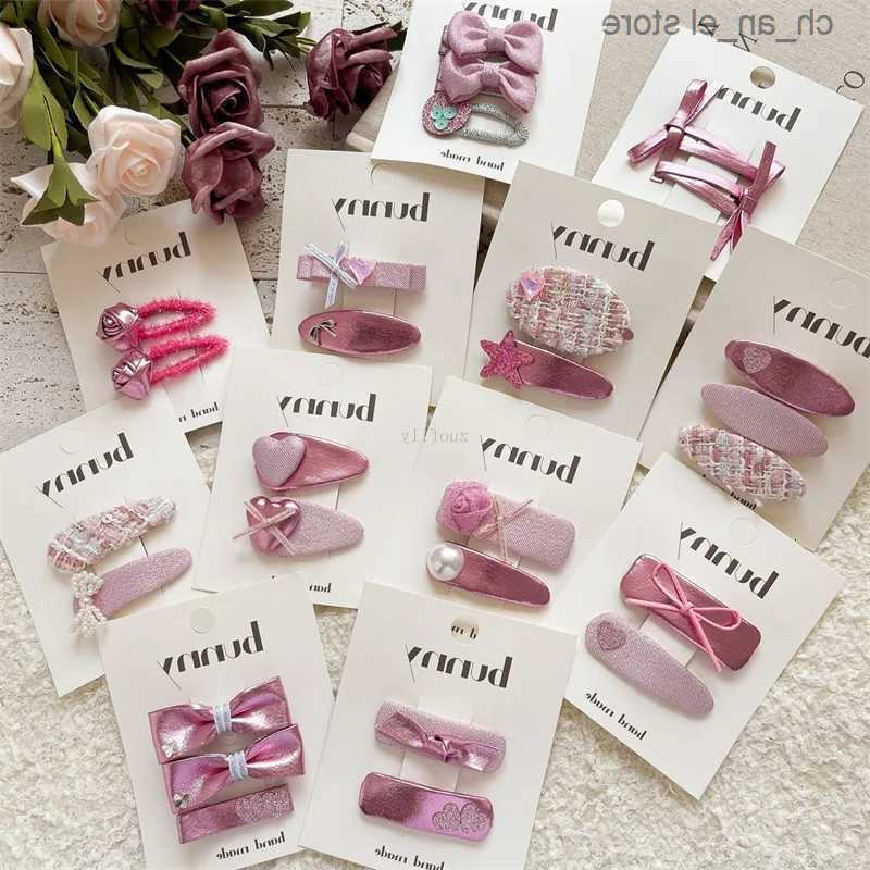 Style Korean Girl Infant Pink Bright Leather Bow Pearl Hair Clip New Cute Children Hairpin Sweet Princess Hair cessory S260612