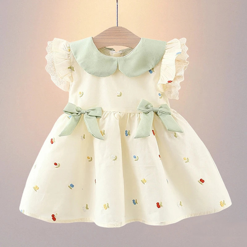 Summer Baby Girl Dress Elegant Princess Dress Lace Ruffle Sleeve Children Girl Dress Sweet Cute Doll Collar Kid Clothes A1229 260611