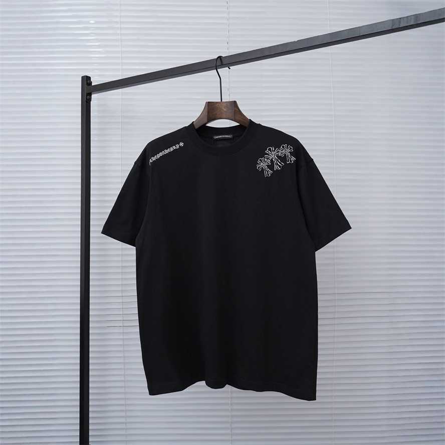 CH Chrome Correct Version Summer Front and Back Appliqu Embroidery Unisex Short-Sleeve T-Shirt{category}{category}NCGA