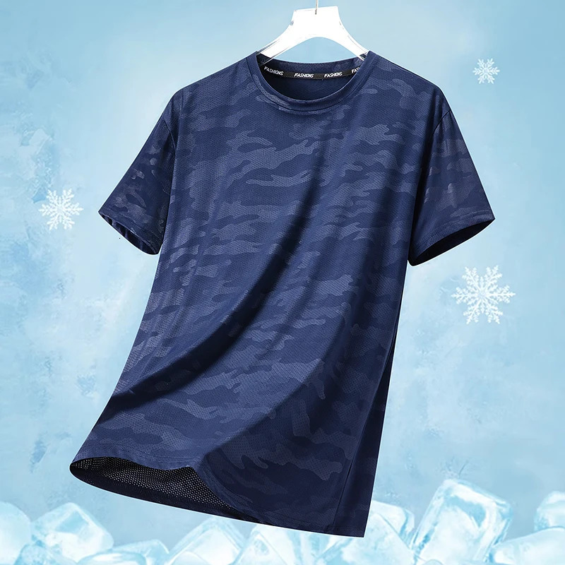 Functional Fabric Mosquito-Resistant Antibacterial Sweat-Wicking Ice Feeling Ice Silk T-Shirt Mens Short Sleeve Thin Q 260612