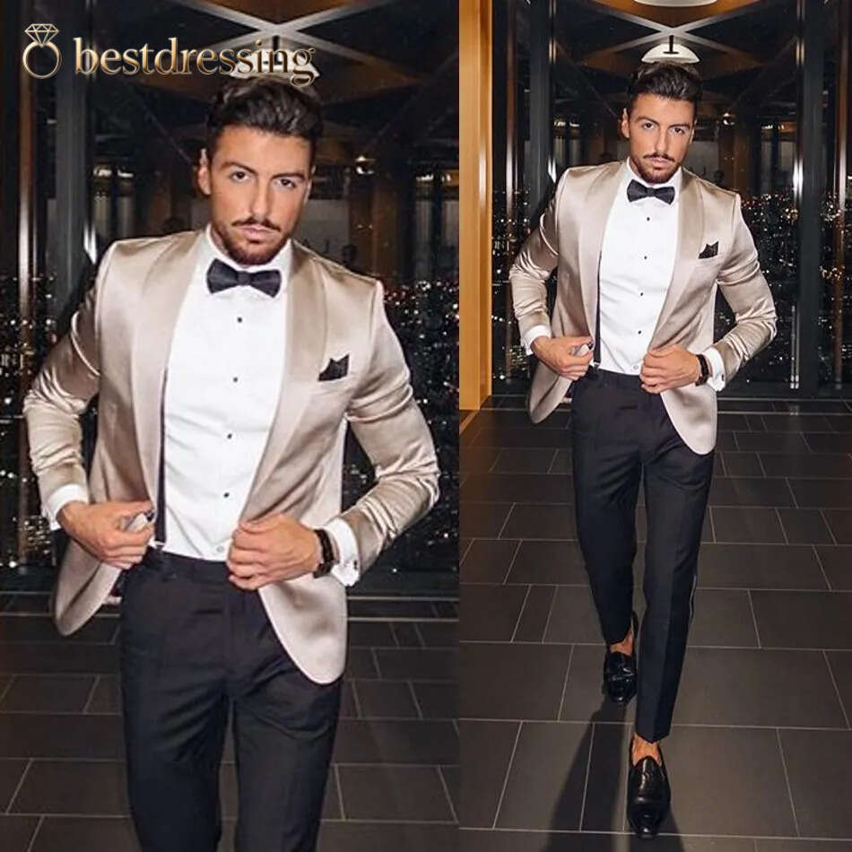 Handsome Mens New Fashion Three Pieces Suit Wedding Suits Best Men Slim Fit Groom Shawl Lapel For Man Bd612