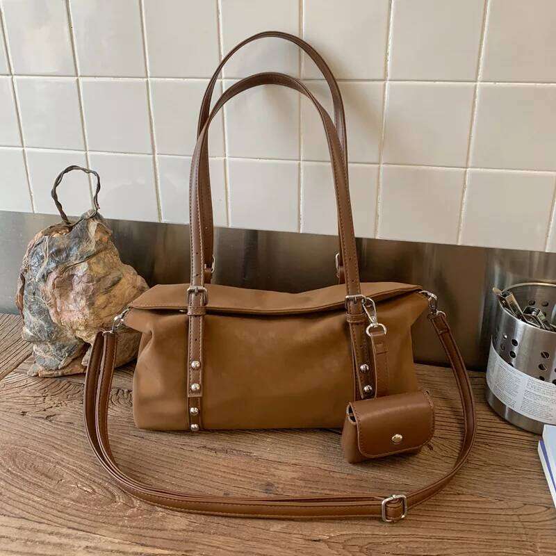 Korean Style Casual Excellent Melad Underarm Bag Women 2026 Newest Winter Large Capacity Commuting Handbag for Girls Gifts