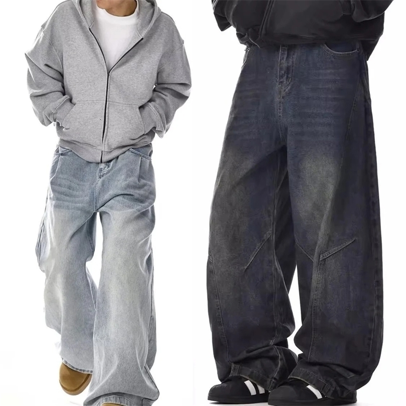 Mens Baggy Jeans Unisex Y2K Trendy Casual Wide Leg Denim Pants High Street Oversize Trousers American Style Streetwear Fashion 260611
