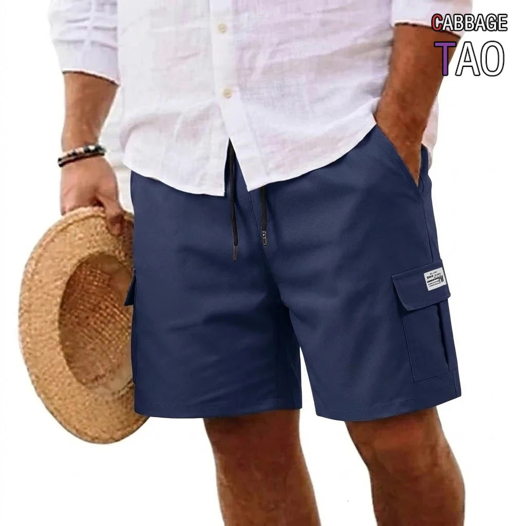 Mens Korean Casual Cargo Shorts Plus Size Knee Length Bottoms Multi Pocket Summer Ideal for Running and Daily Work Wear 260612