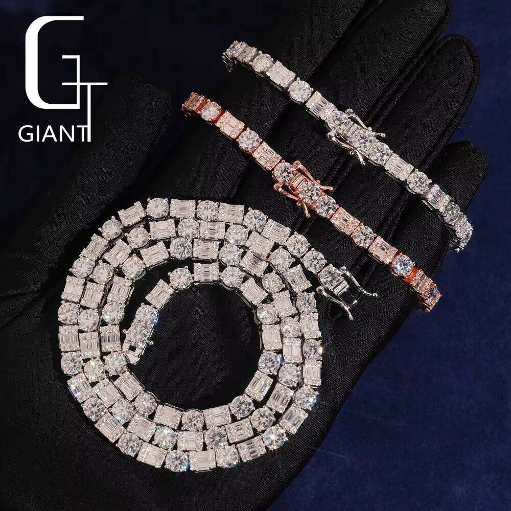 925 silver custom chain CVD HPHT lab-grown diamond tennis bracelet moissanite fashion jewelry