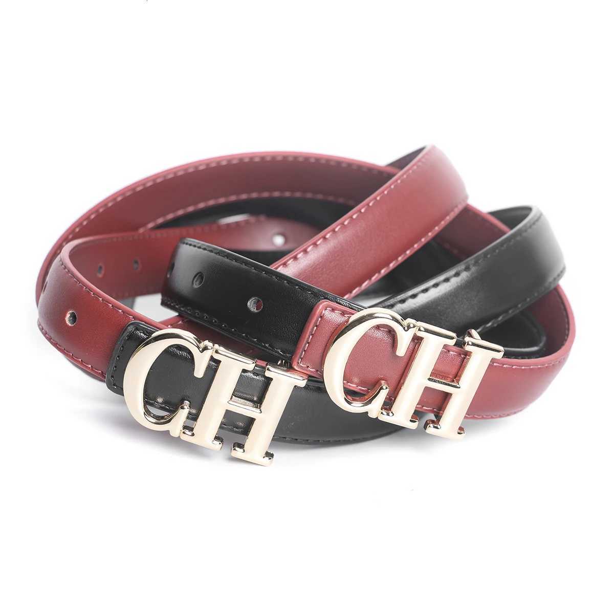 1pc Narrow Fashion Soft Dress Waist Strap for Jeans Alloy CH Buckle Women High Quality Leather Belt 23cm Width WaistbandT260612