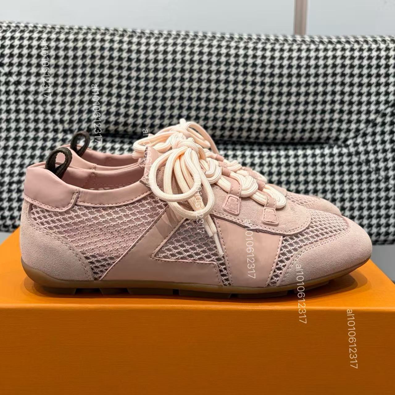 2026 Womens designer sneakerina luxury ballerina sneakers 1AK59Z summer spring casual comfortable fashion brand sneaker side decoration sign Rubber
