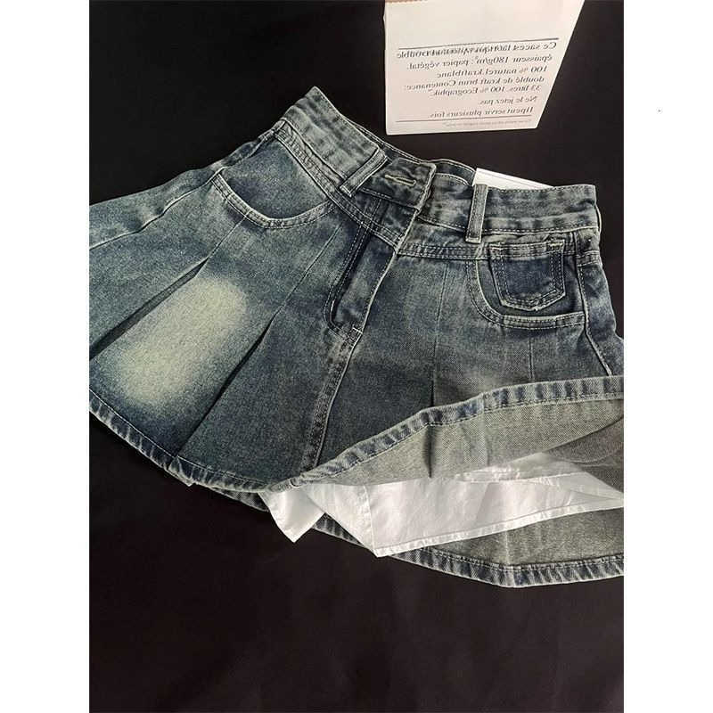 Style Vintage Y2k Denim American Skirt Woman Harajuku Retro Mini Skirt Streetwear High Waist Casual Fashion Skirt Hots M260612