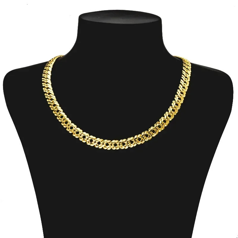 Fashion Copper Necklace Link Chains Gold Plated High Quality For Women Man Italy 750 For Daily Wear Gift 260611