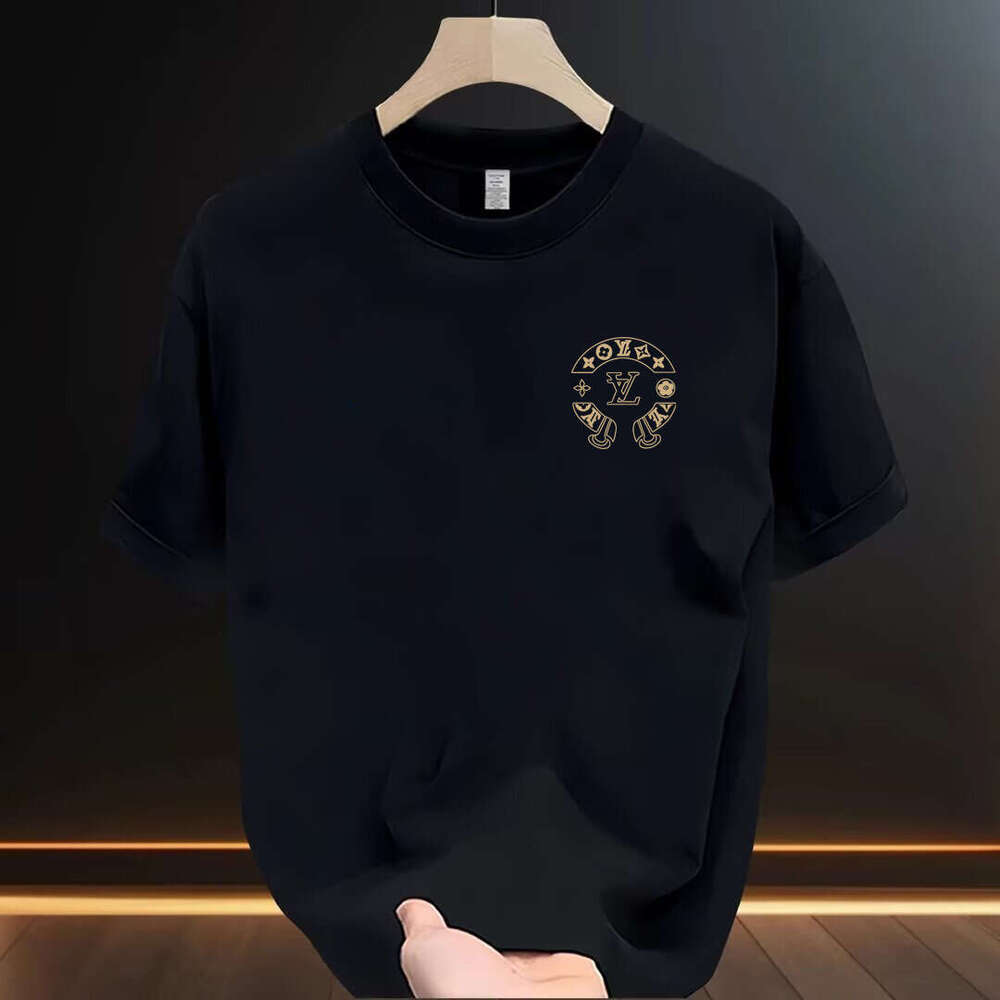 2025 Summer New Luxury Men's T-Shirt Short Sleeve Minimalist Design Print Crew Neck Fashion Trend Versatile