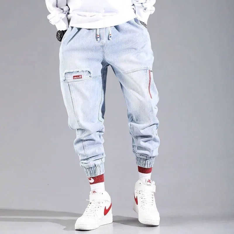Hip 2025 Hop Cargo Pants Mens Jeans Elastic Harun Joggers In Autumn and Spring ClothIng S260612