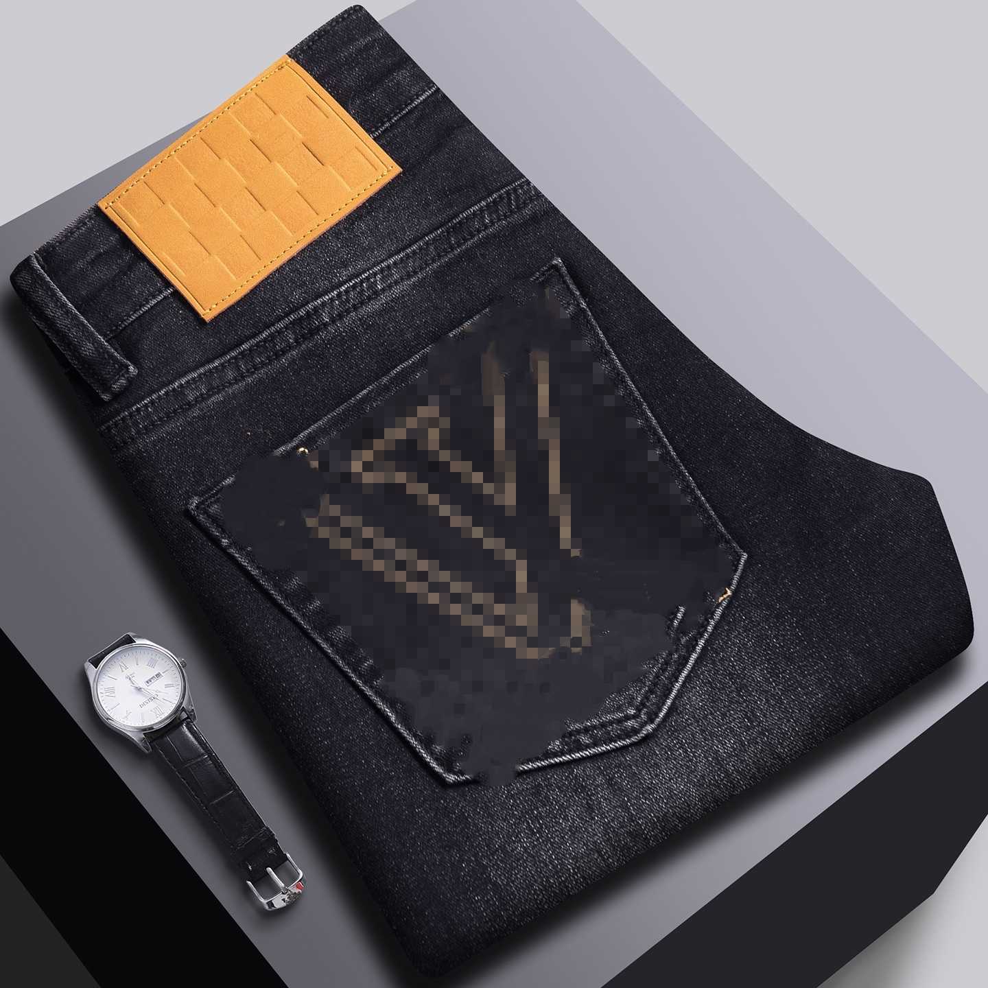 Mens Jeans Designer Retro Light Trend Slim Straight Tube Classic Printed Embroidery Harajuku Denim Pants Q260612