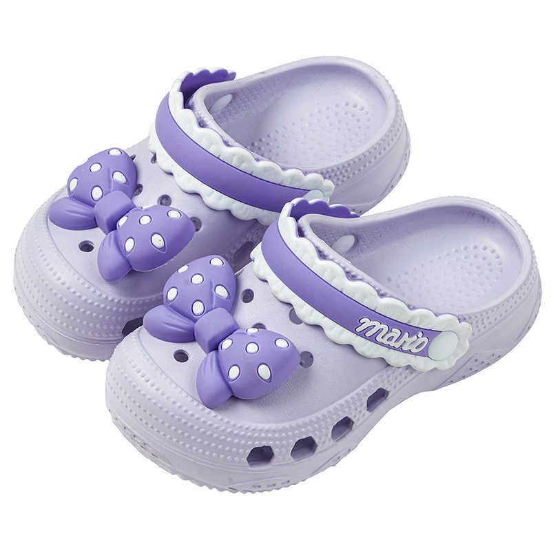 Cheerful 2024 New Style Girls Bow Kids Soft Non-slip Cartoon Outdoor EVA Beach Sandals Girls Slippers L260612X0QT