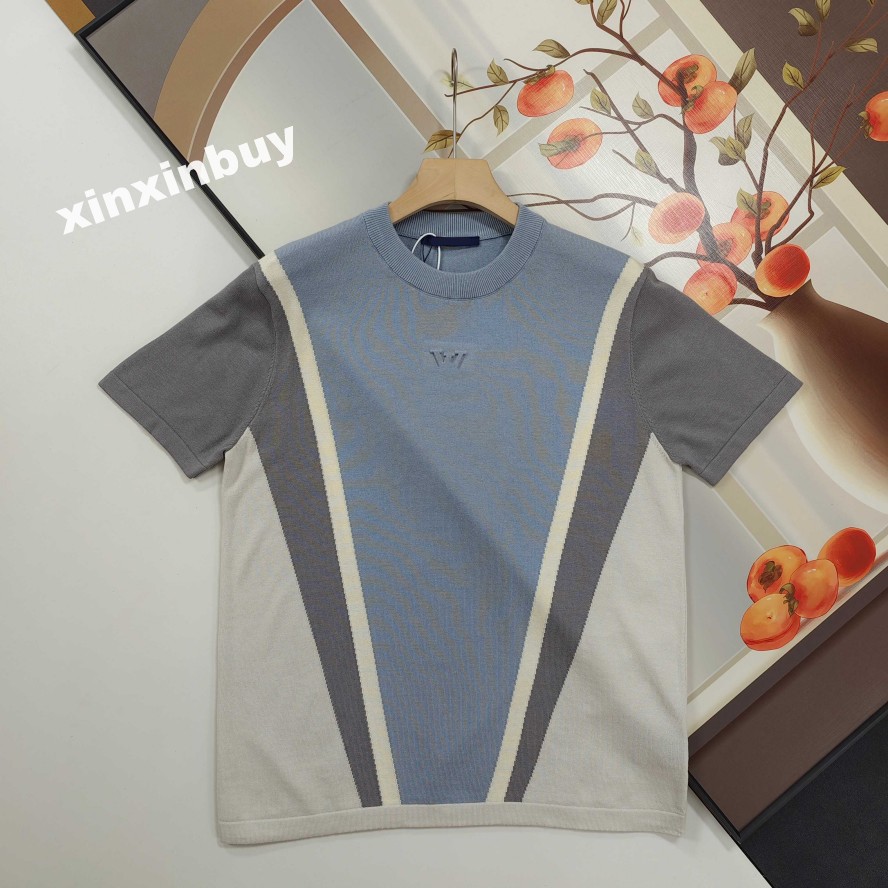 xinxinbuy Men designer Tee t shirt Italy Milan emboss relief jacquard floral knit polo cotton women blue red BLACK green white orange S-3XL