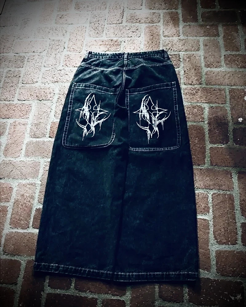 Pantaloni gotici Harajuku hip-hop streetwear vintage High Street Baggy Y2K Jeans donna retrò punk pantaloni a gamba larga a vita alta uomo 260610