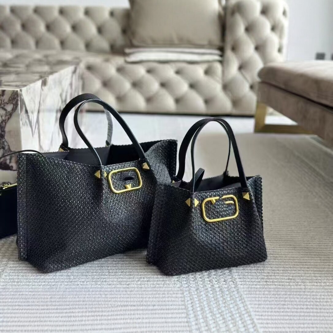 New Model Woven Tote Bag with Large Capacity, Fashionable and Versatile, Suitable for All Occasions.