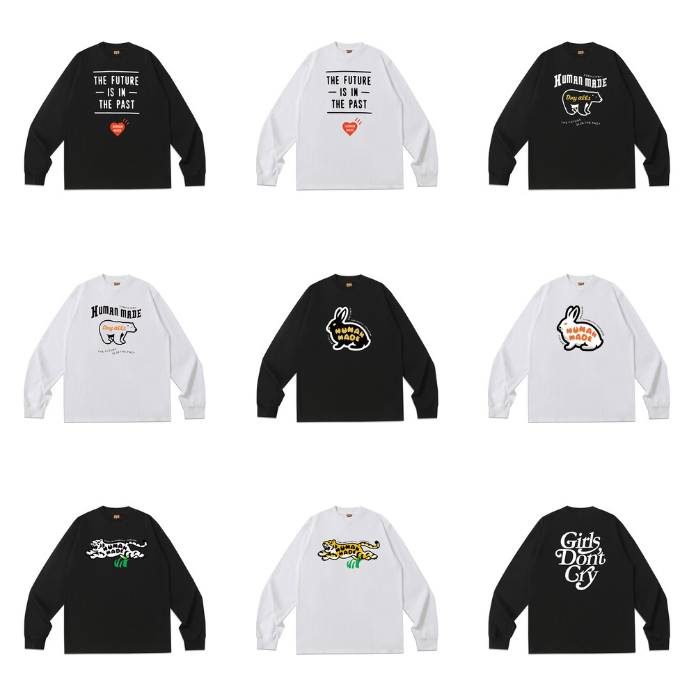 Designer Mens Pullover Humanmades Japanese retro streetwear digital print high quality long sleeve Sweater casual unisex Human sweatshirt couple Jum