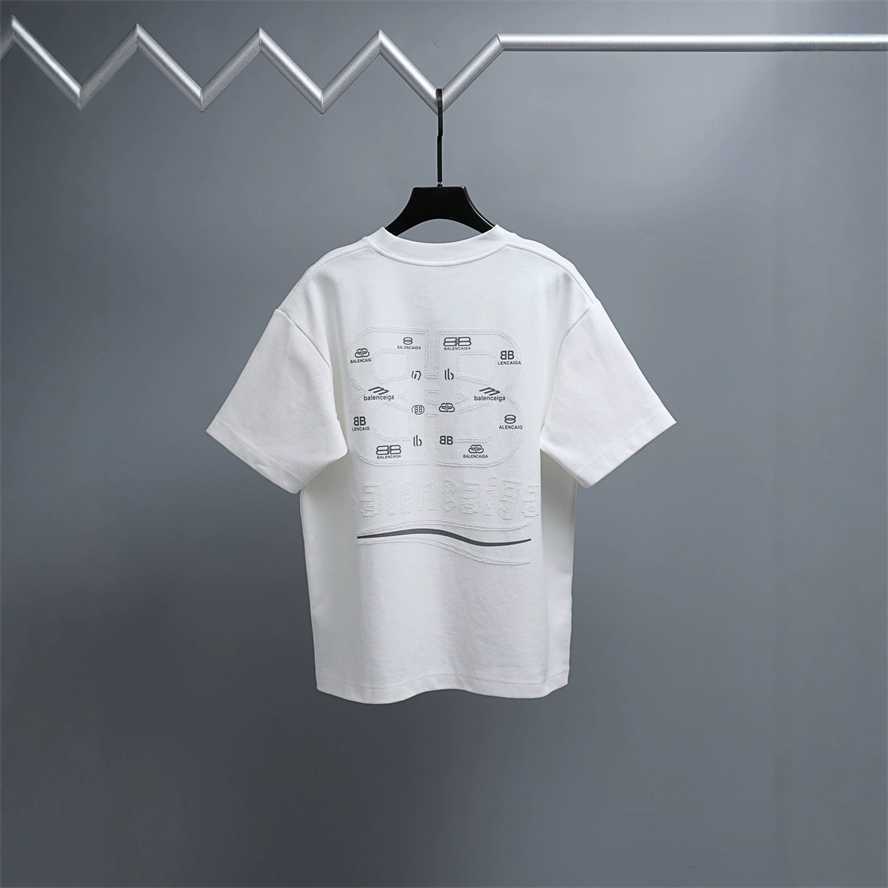 Correct version of Paris B-brand front and back patch embroidered short-sleeve T-shirt unisex{category}{category}HV0P