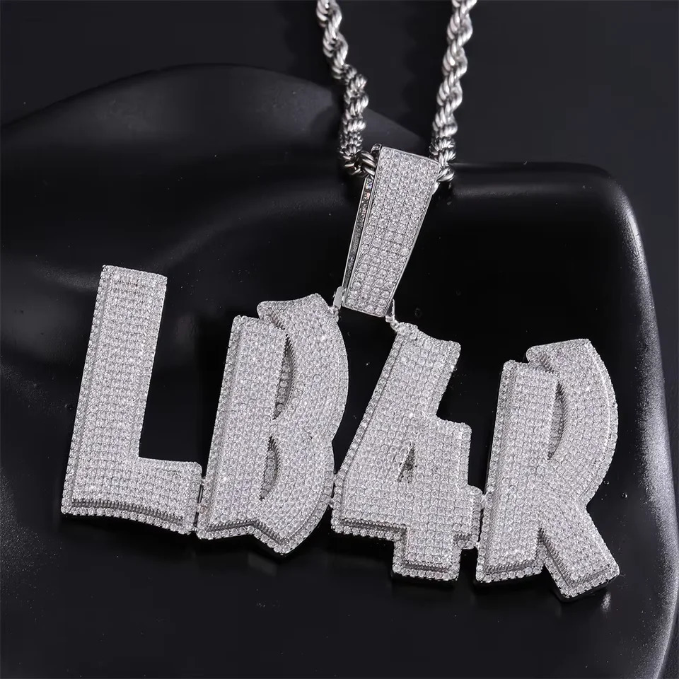 Custom Name Necklace Iced Out Cubic Zirconia For Women Men Pendant With 12mm Cuban Chain Charms Hip Hop Jewelry Gifts 260611