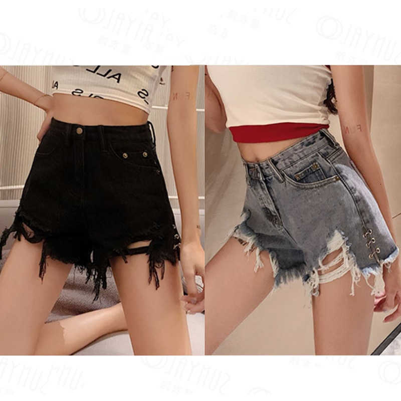 Jeans 2024 Vintage Women Fashion Female Trashy y2k 2000s Baggy Ripped Denim Shorts Lady Special High Waisted Wide Leg Blue Jeans M260612
